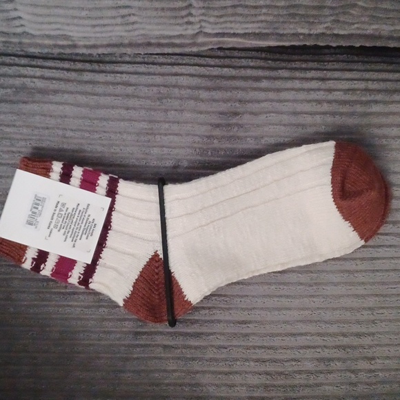 New Madewell Striped Camp Socks Dark Pomegranate - Picture 3 of 5